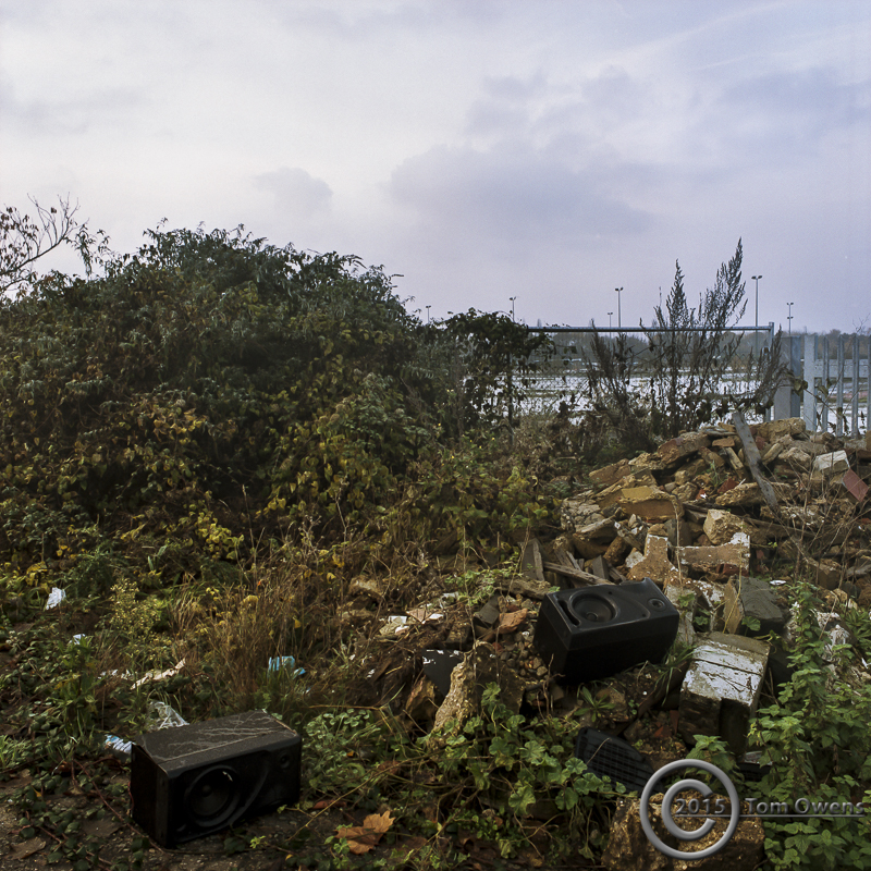 Fly-tipped waste at Tooks bakery site